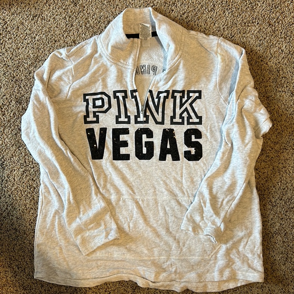 PINK Victoria's Secret Vegas Grey Pullover Sweatshirt - PINK Victoria's Secret